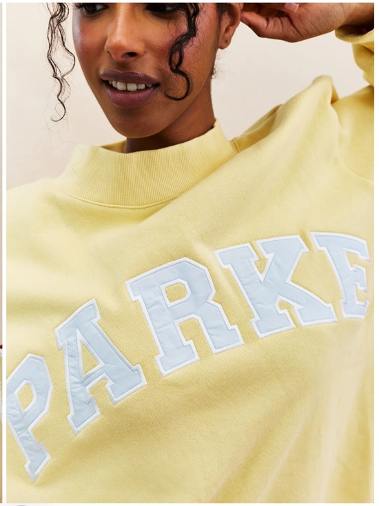 Parke Tops - Parke Birthday Drop Varsity Mockneck Banana Cream